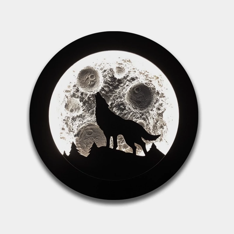 تابلو ماه گرگ نور نچرال قطر 35 سانت